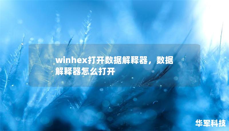 winhex打开数据解释器，数据解释器怎么打开